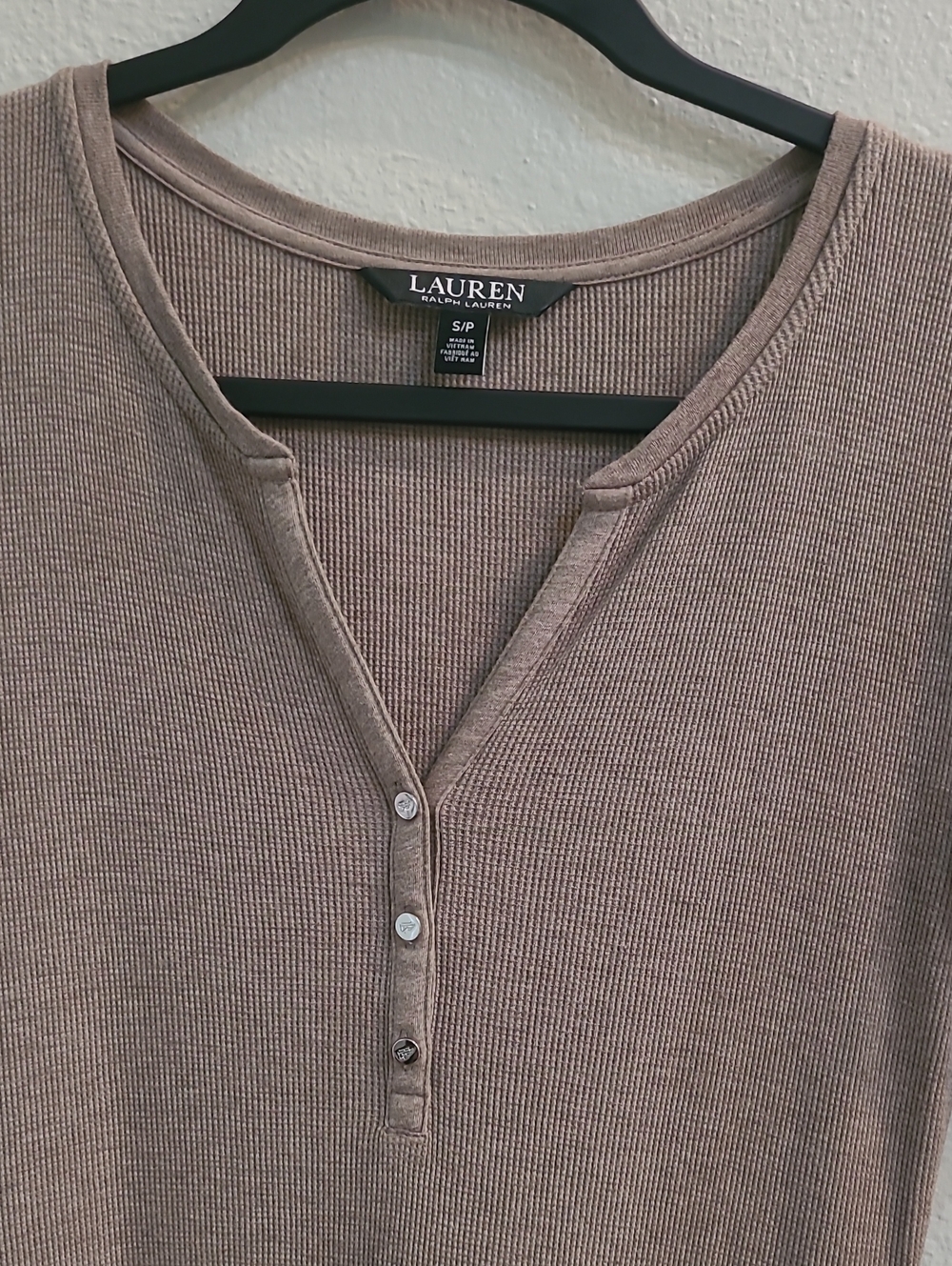 Lauren Ralph Lauren Black Label Taupe Short-Sleeve Midi Knit Dress Brown Small - Picture 2 of 9